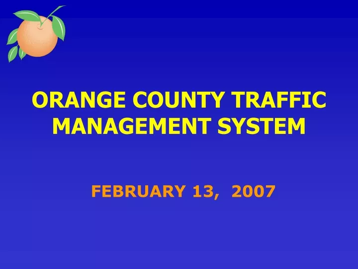 orange county traffic management system