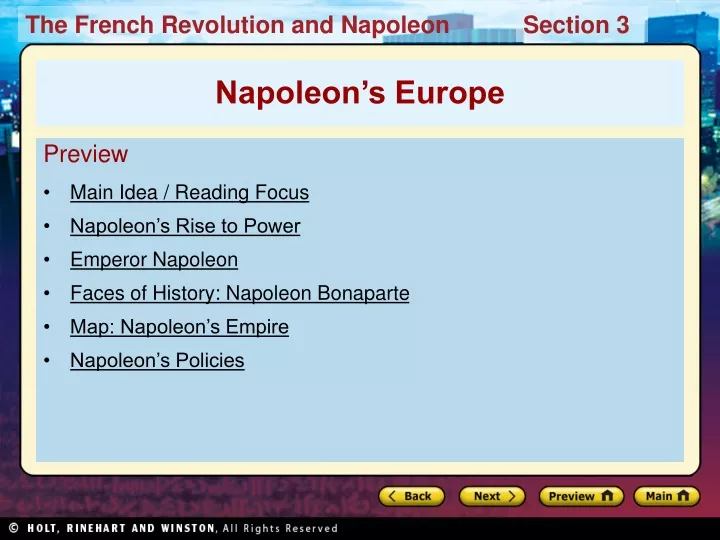 preview main idea reading focus napoleon s rise