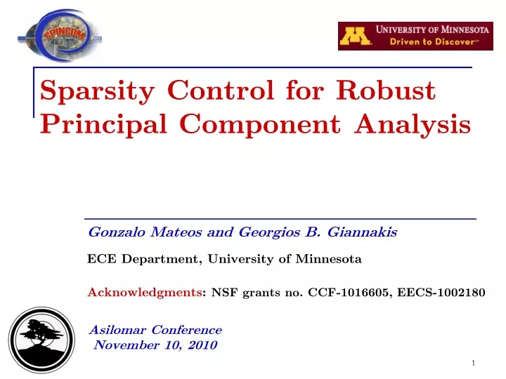 sparsity control for robust principal component analysis