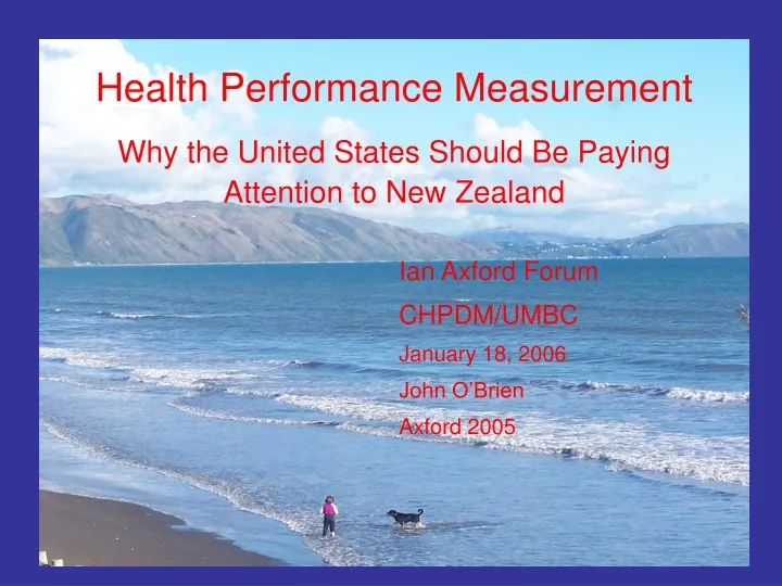 health performance measurement why the united