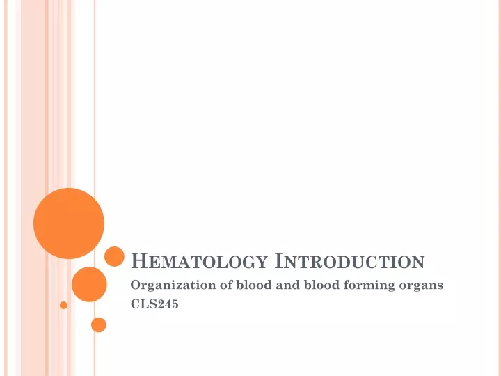 hematology introduction