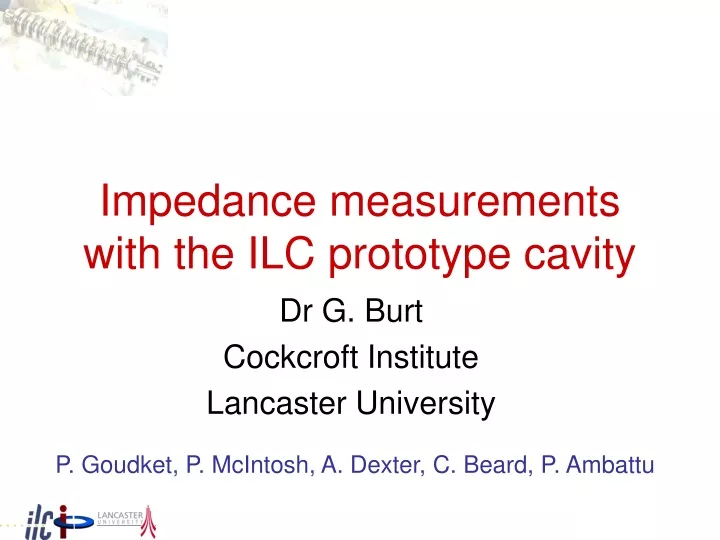 impedance measurements with the ilc prototype cavity