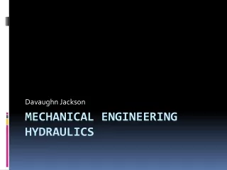 Mechanical Engineering Hydraulics