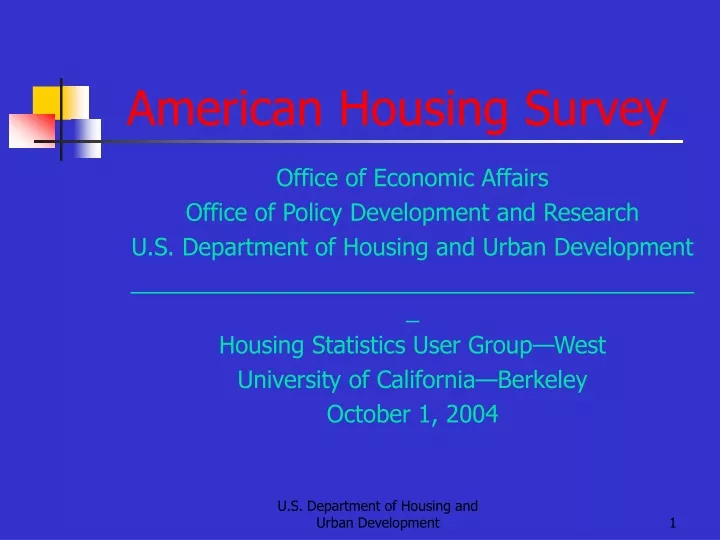 american housing survey