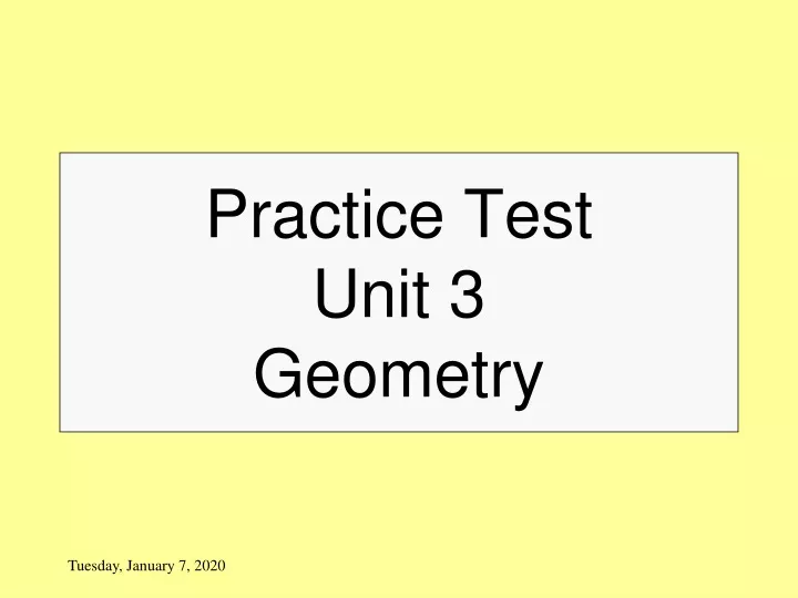 practice test unit 3 geometry