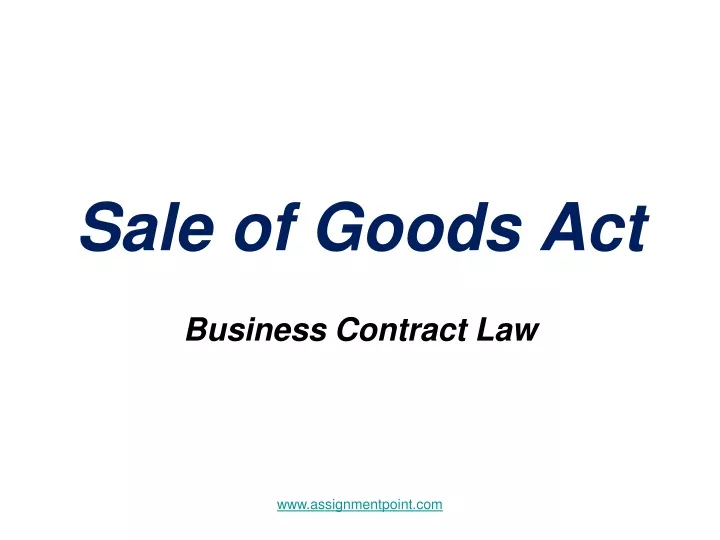 sale of goods act