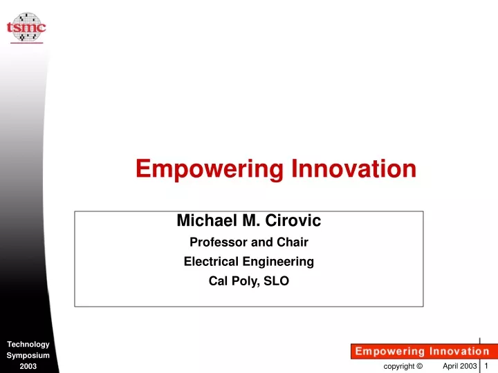 michael m cirovic professor and chair electrical engineering cal poly slo