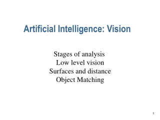 Artificial Intelligence: Vision