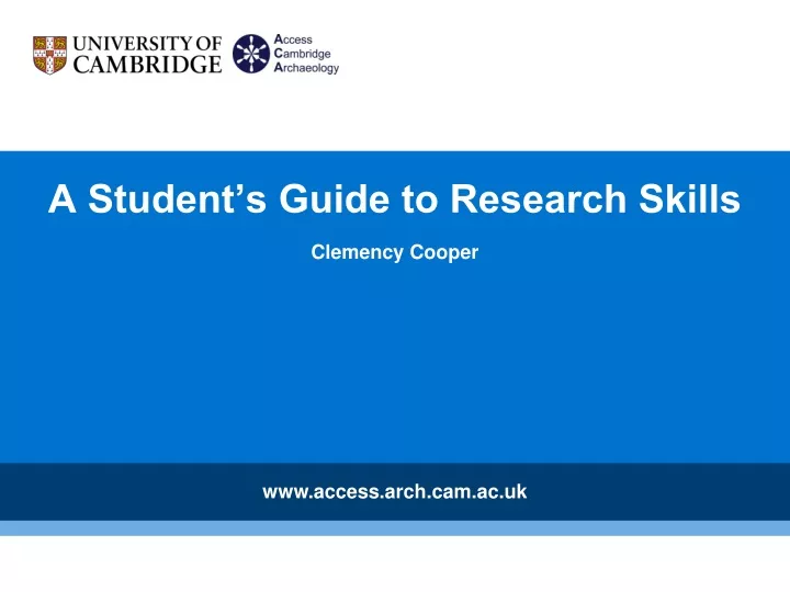 a student s guide to research skills