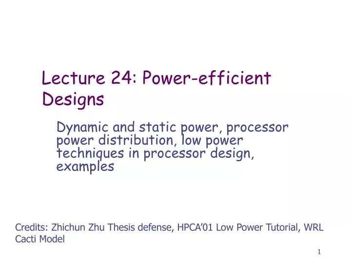 lecture 24 power efficient designs