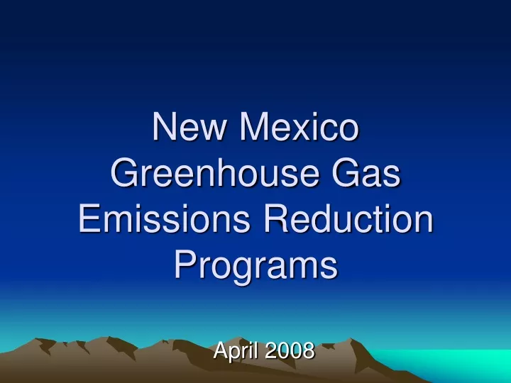new mexico greenhouse gas emissions reduction programs