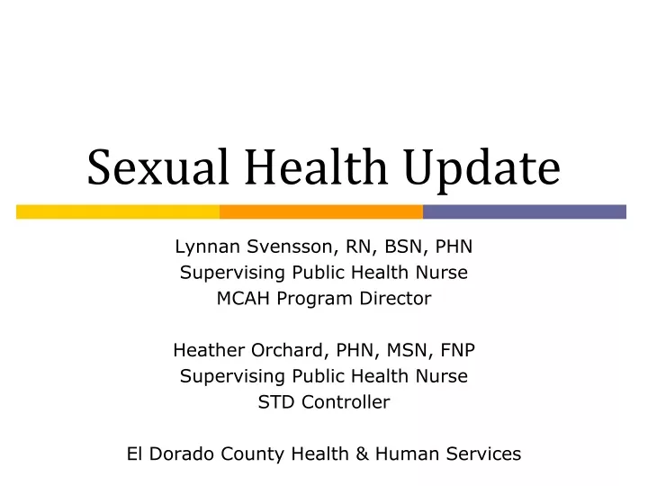 sexual health update
