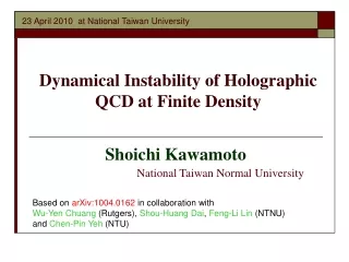 Dynamical Instability of Holographic QCD at Finite Density