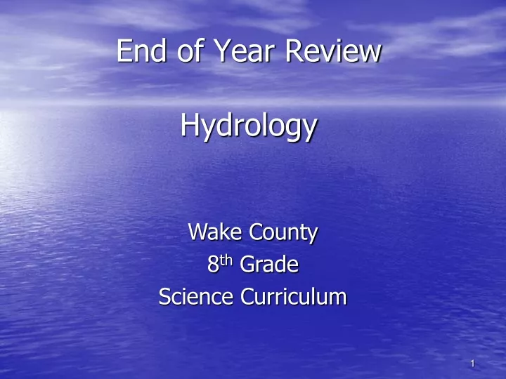 end of year review hydrology
