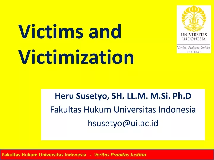 victims and victimization