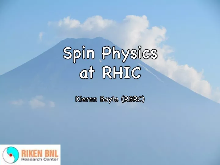 spin physics at rhic