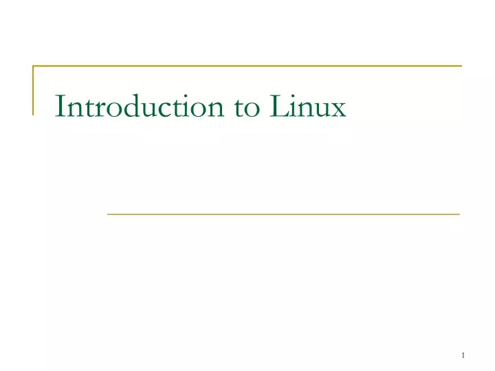 introduction to linux