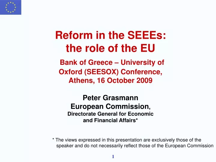 reform in the seees the role of the eu bank