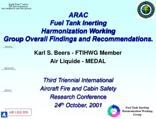 ARAC Fuel Tank Inerting  Harmonization Working  Group  Overall Findings and Recommendations.