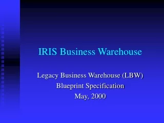 IRIS Business Warehouse