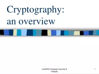 Cryptography:  an overview