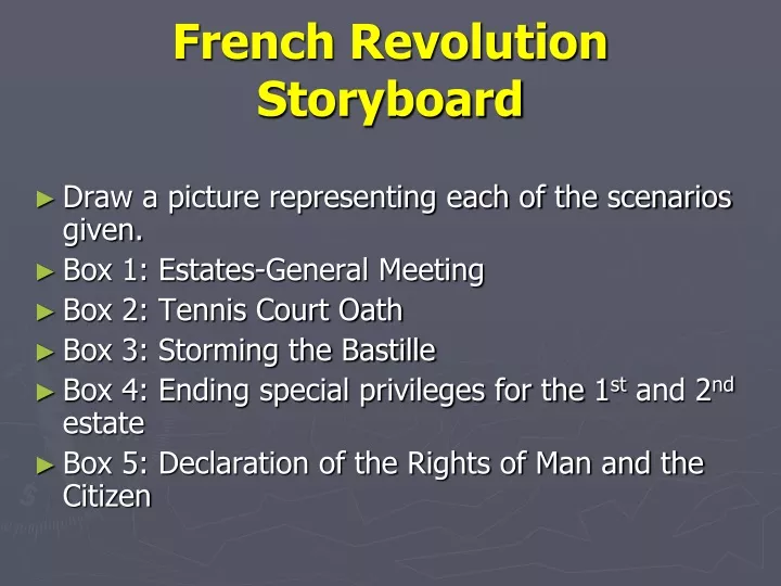 french revolution storyboard