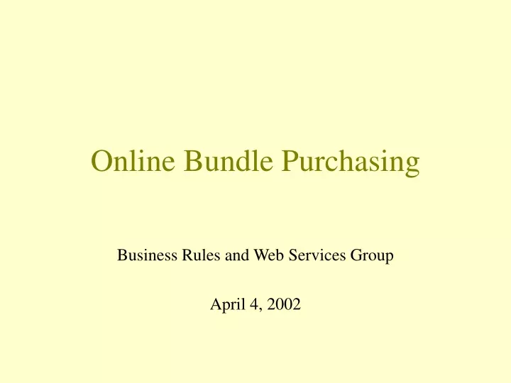 online bundle purchasing