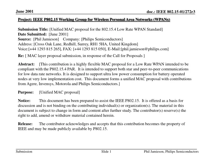 project ieee p802 15 working group for wireless