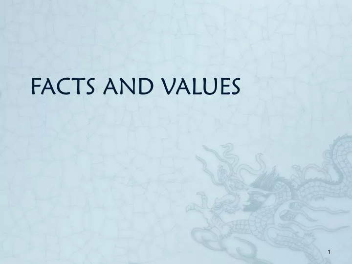 facts and values