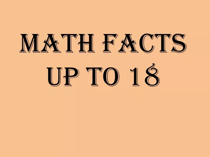 math facts up to 18
