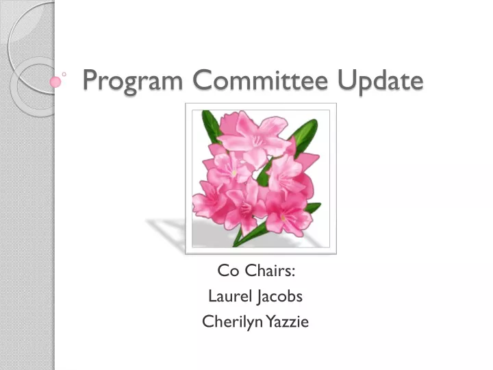 program committee update