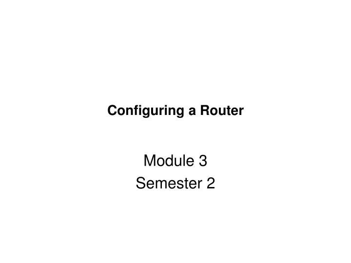 configuring a router