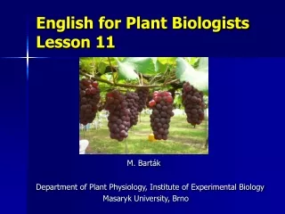 English for Plant Biologists Lesson 11