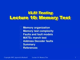 VLSI Testing Lecture 10: Memory Test