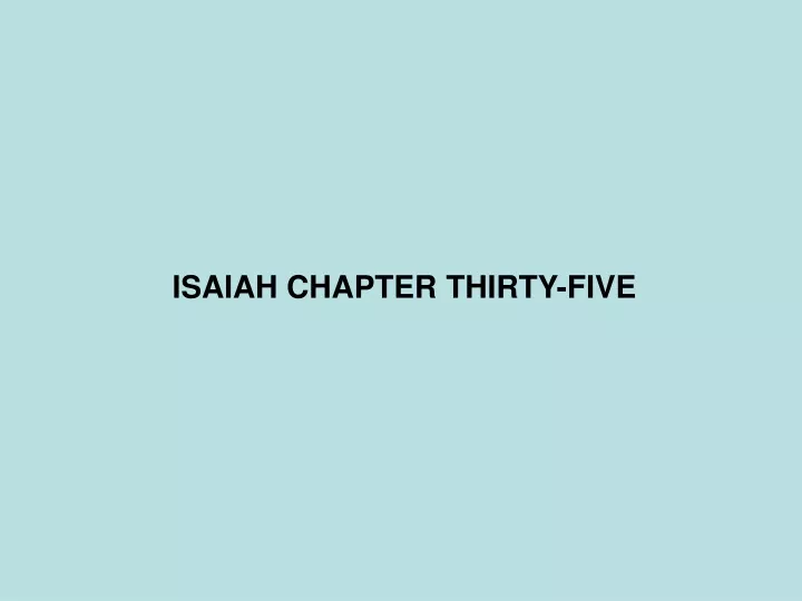 isaiah chapter thirty five