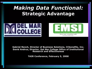 Making Data Functional: Strategic Advantage