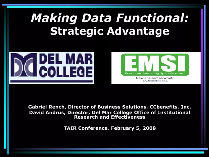 making data functional strategic advantage