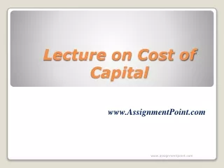 Lecture on Cost of Capital
