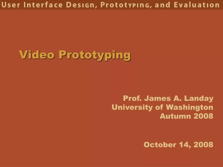 video prototyping
