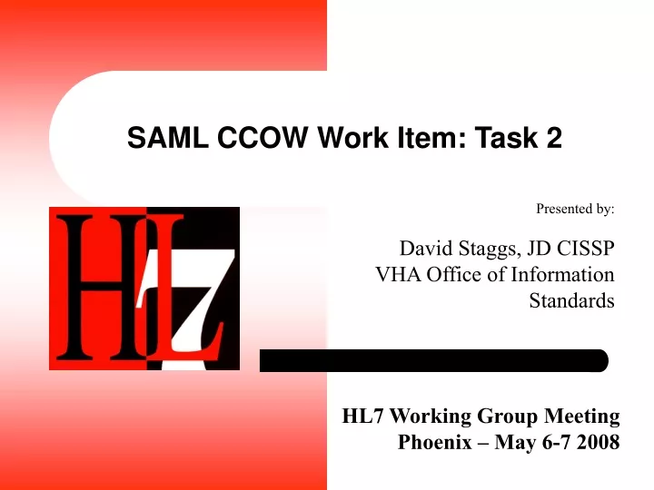 saml ccow work item task 2