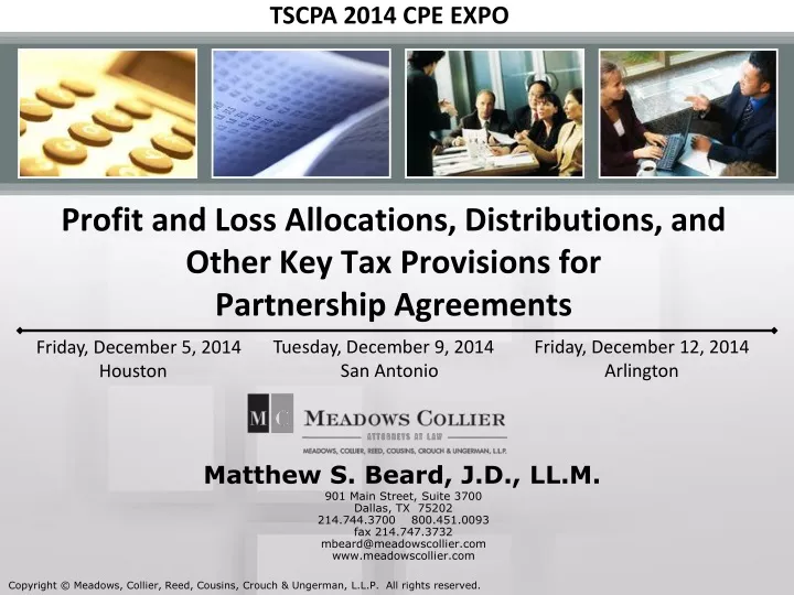 profit and loss allocations distributions and other key tax provisions for partnership agreements
