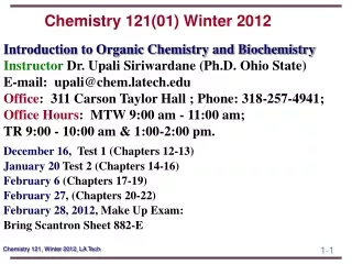 Chemistry 121(01) Winter 2012