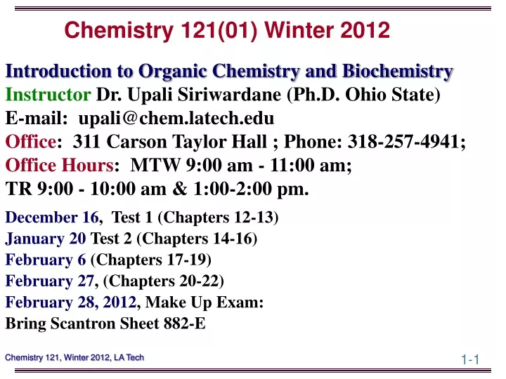 chemistry 121 01 winter 2012