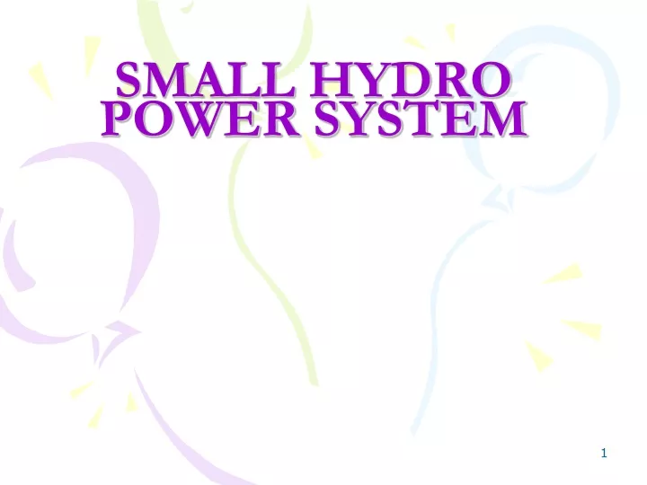 small hydro power system