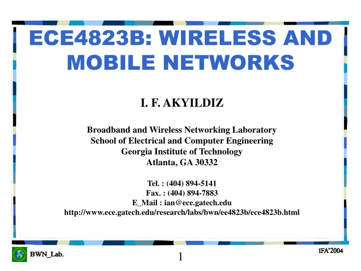 ece4823b wireless and mobile networks