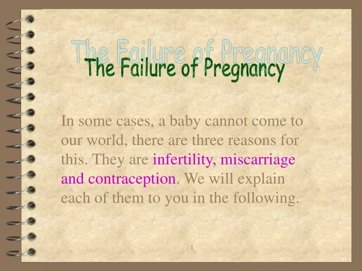the failure of pregnancy