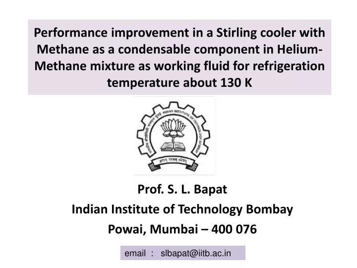 prof s l bapat indian institute of technology bombay powai mumbai 400 076