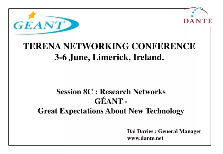 terena networking conference 3 6 june limerick