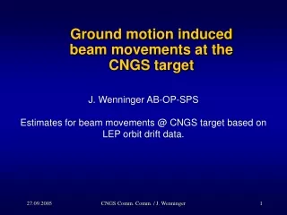 Ground motion induced  beam movements at the CNGS target