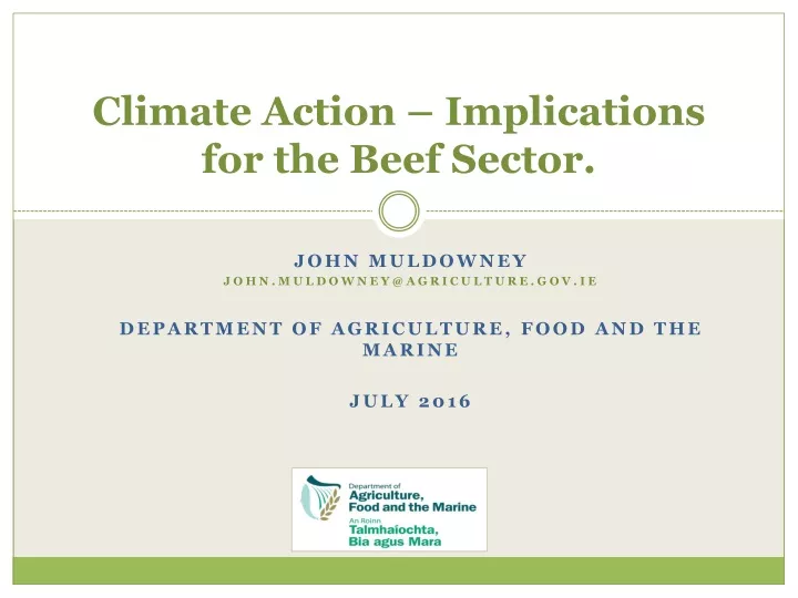 climate action implications for the beef sector